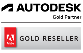 bluegfx autodesk gold partner and adobe gold reseller badge