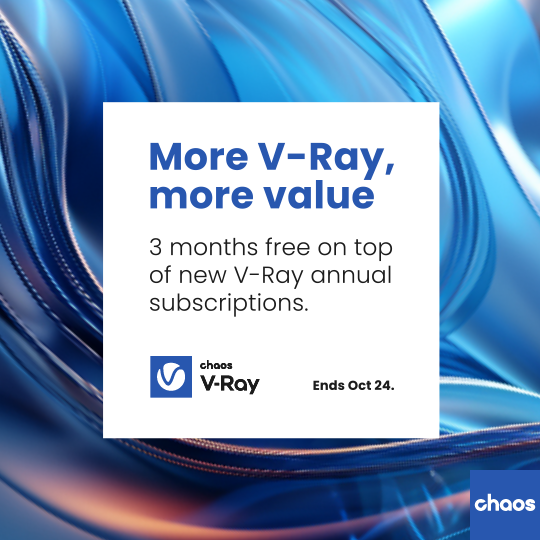 3 months of free V-Ray with annual subscriptions